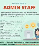 Deskripsi Pekerjaan Admin Gudang